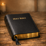 Bible on wooden table