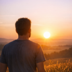 Man looking at the sun