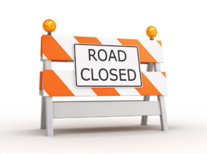 Road closed sign